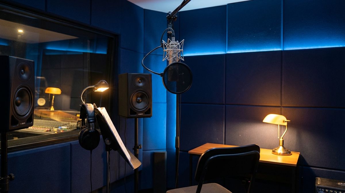 Professional dubbing studio booth